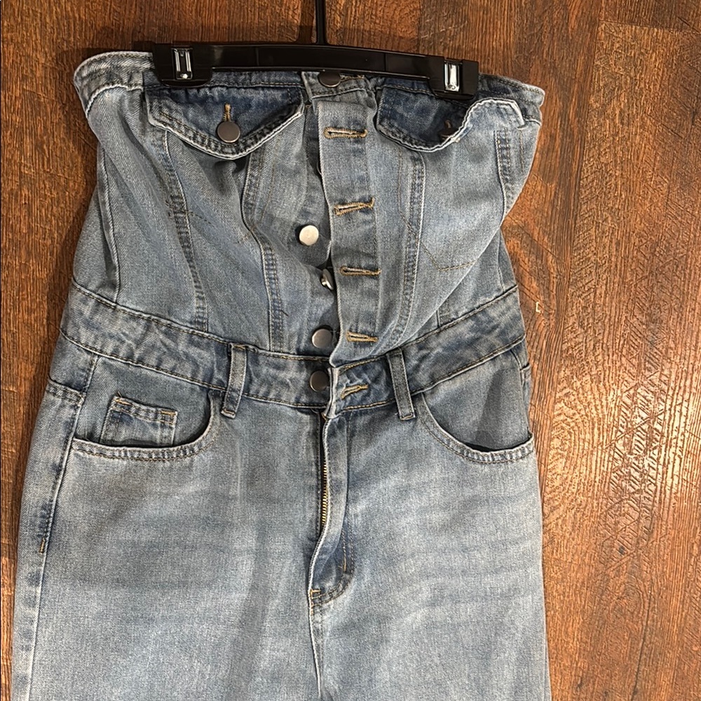 High-Waisted Blue Denim Jeans